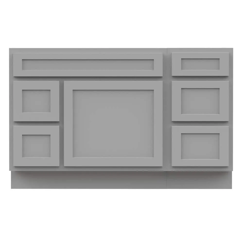 Vanity Art 51 in. W x 21 in. D x 32.5 in. H Bath Vanity Cabinet without Top in Gray, photo 5 of 9