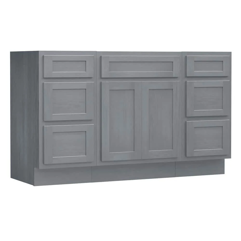 Vanity Art 54 in. W x 21 in. D x 32.5 in. H Bath Vanity Cabinet without Top in Silver, photo 7 of 9