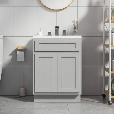 24-in Gray 2-Door Bath Vanity Cabinet (No Top)