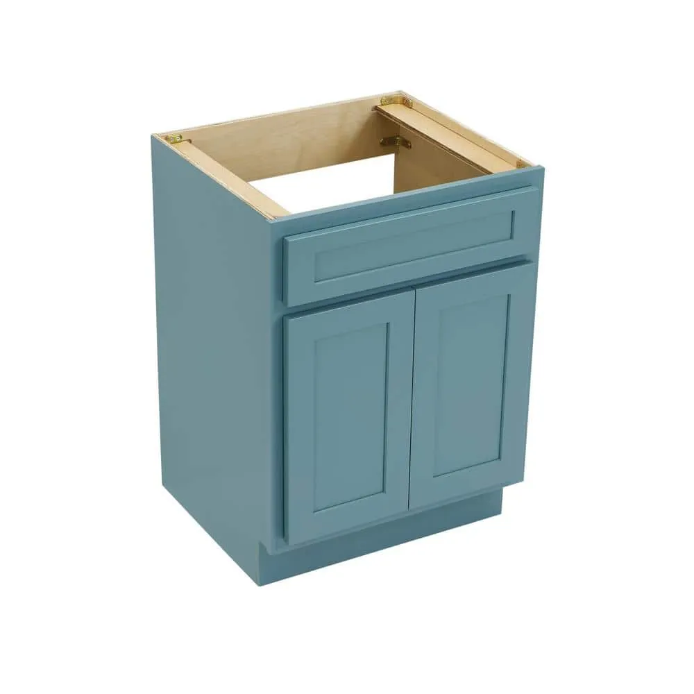 Vanity Art 24 in. W x 21 in. D x 32.5 in. H 2-Doors Bath Vanity Cabinet Only in Sea Green, photo 3 of 7