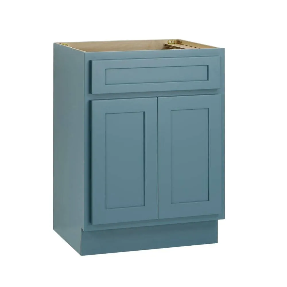 Vanity Art 24 in. W x 21 in. D x 32.5 in. H 2-Doors Bath Vanity Cabinet Only in Sea Green, photo 2 of 7