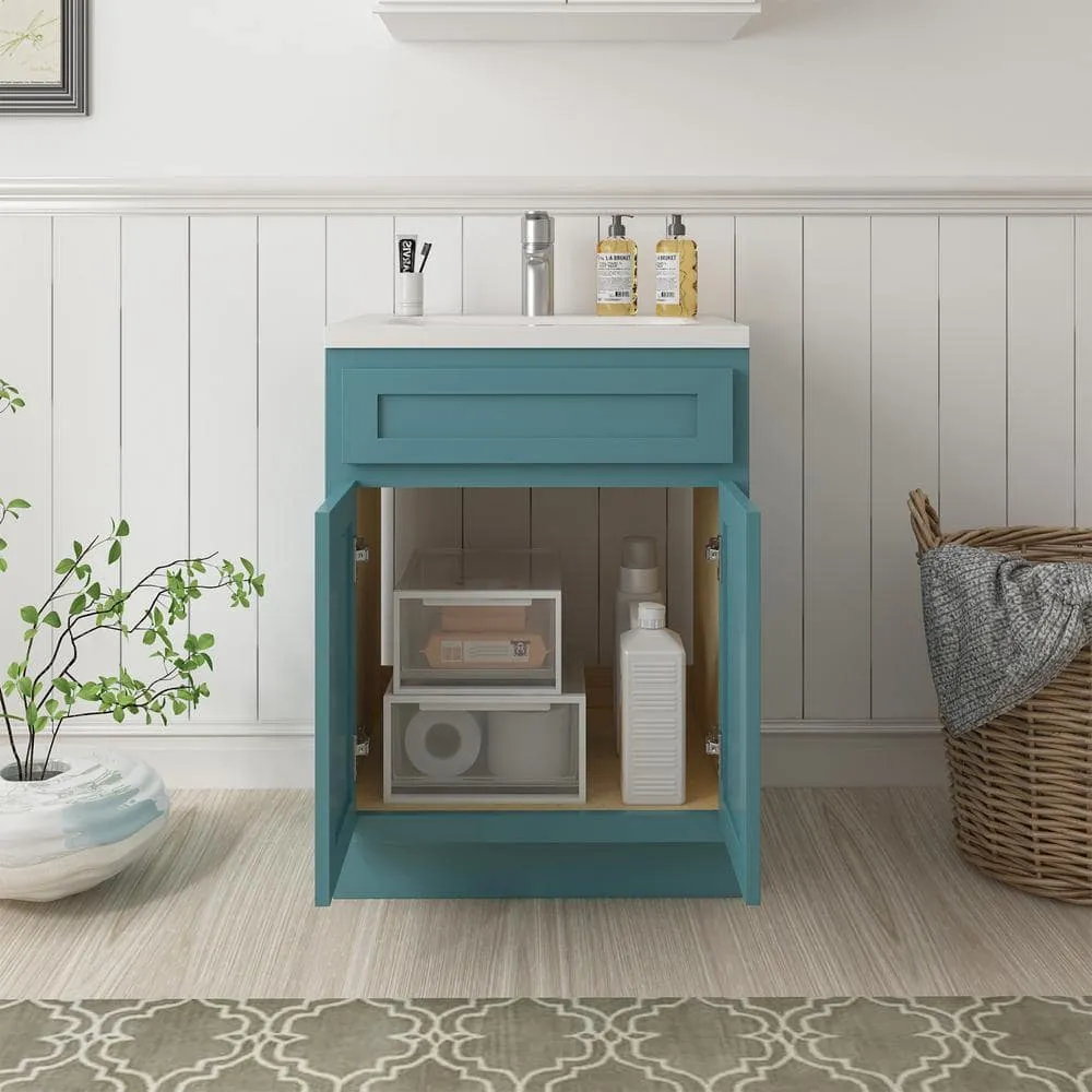 Vanity Art 24 in. W x 21 in. D x 32.5 in. H 2-Doors Bath Vanity Cabinet Only in Sea Green, photo 6 of 7