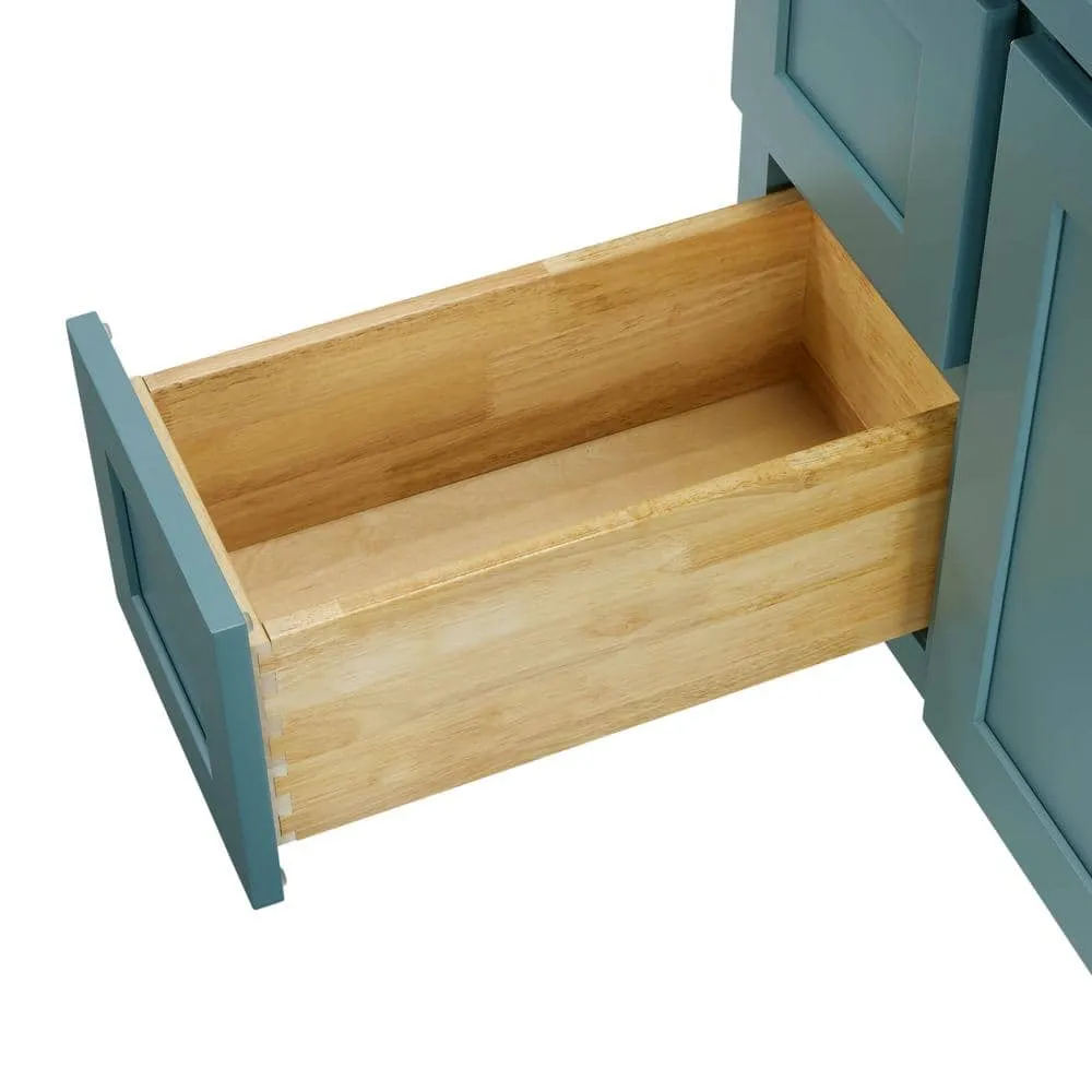 Vanity Art 36 in. W. x 21 in. D x 32.5 in. H 2-Left Drawers Bath Vanity Cabinet without Top in Sea Green, photo 6 of 7