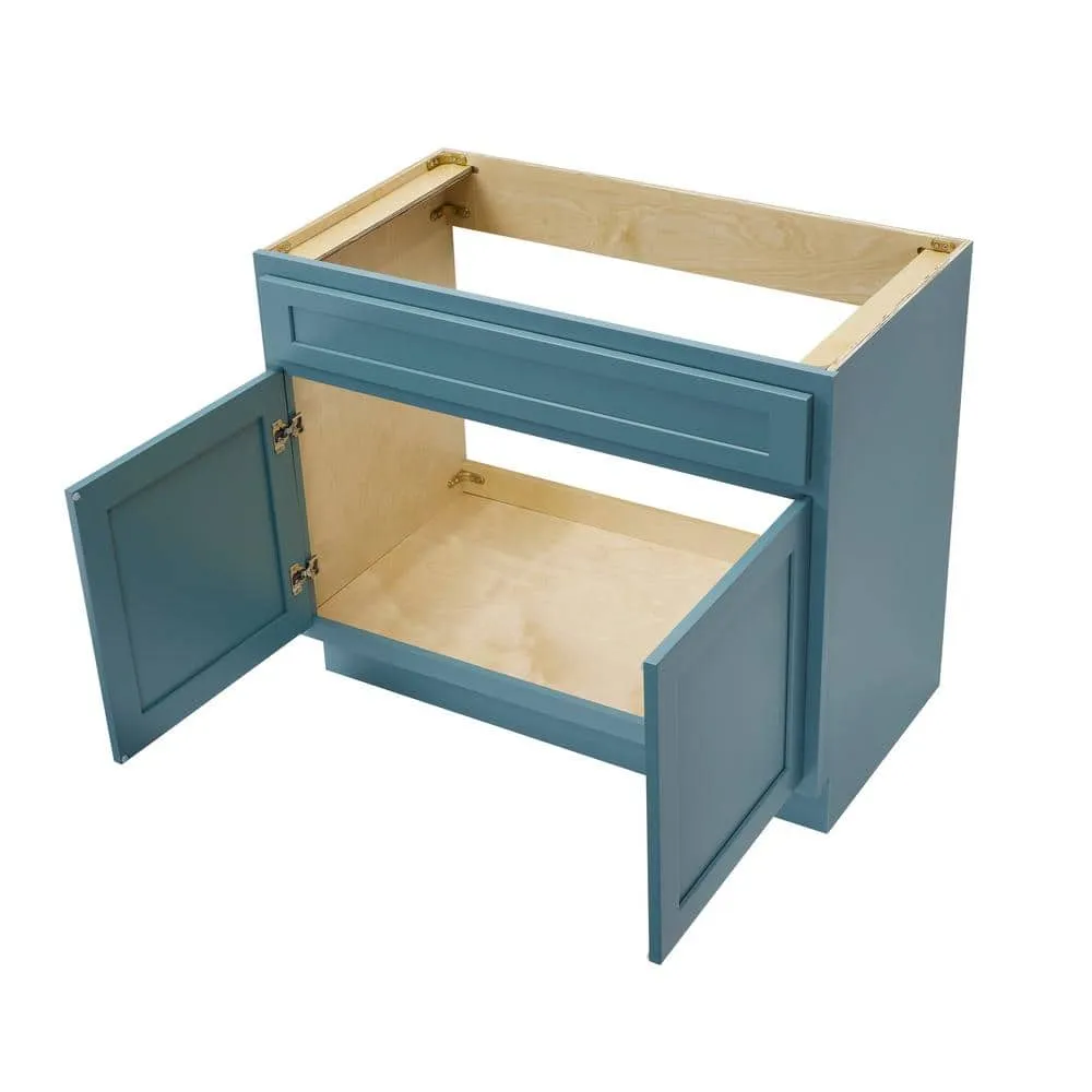 Vanity Art 39 in. W x 21 in. D x 32.5 in. H 2-Doors Bath Vanity Cabinet Only in Sea Green, photo 4 of 5