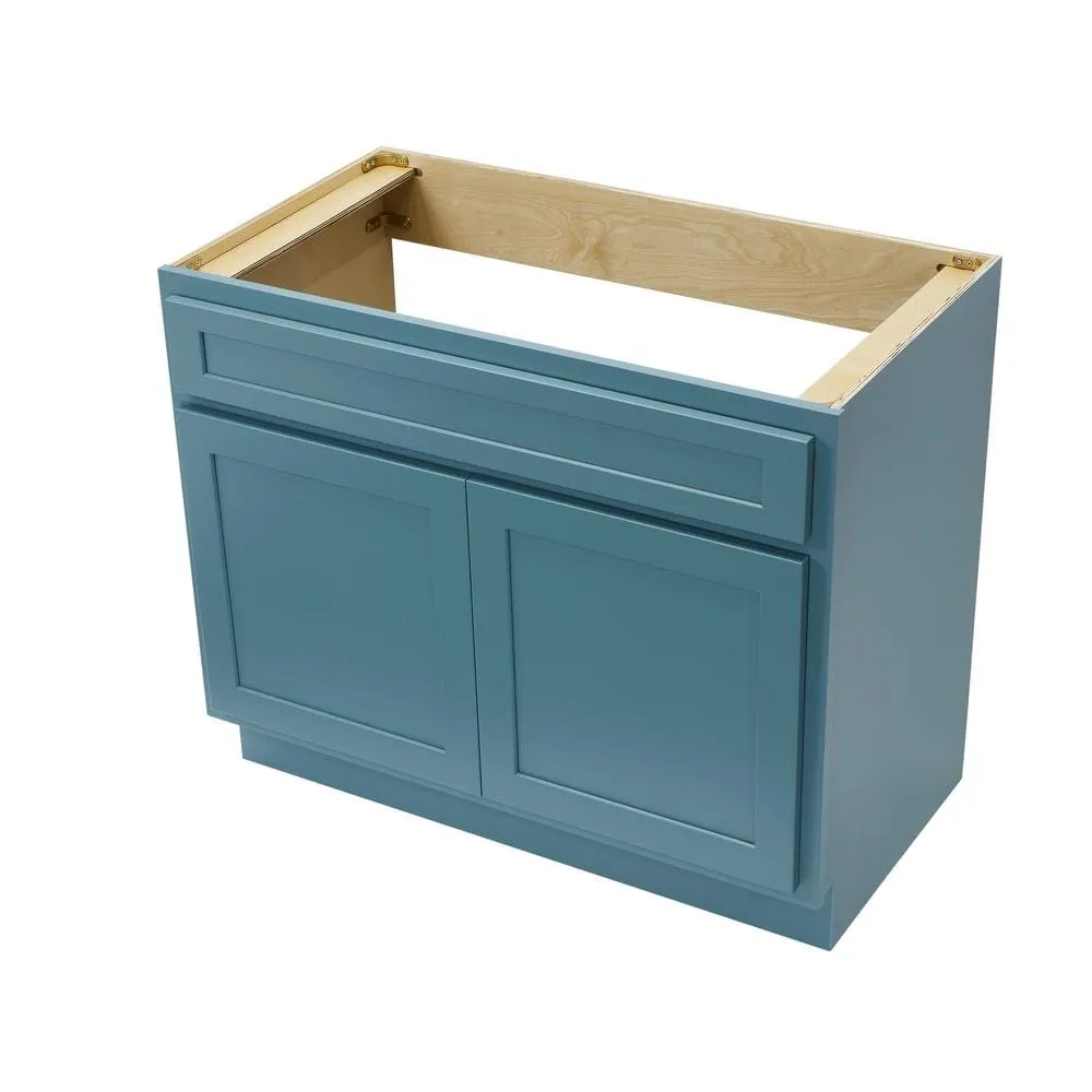 Vanity Art 39 in. W x 21 in. D x 32.5 in. H 2-Doors Bath Vanity Cabinet Only in Sea Green, photo 2 of 5