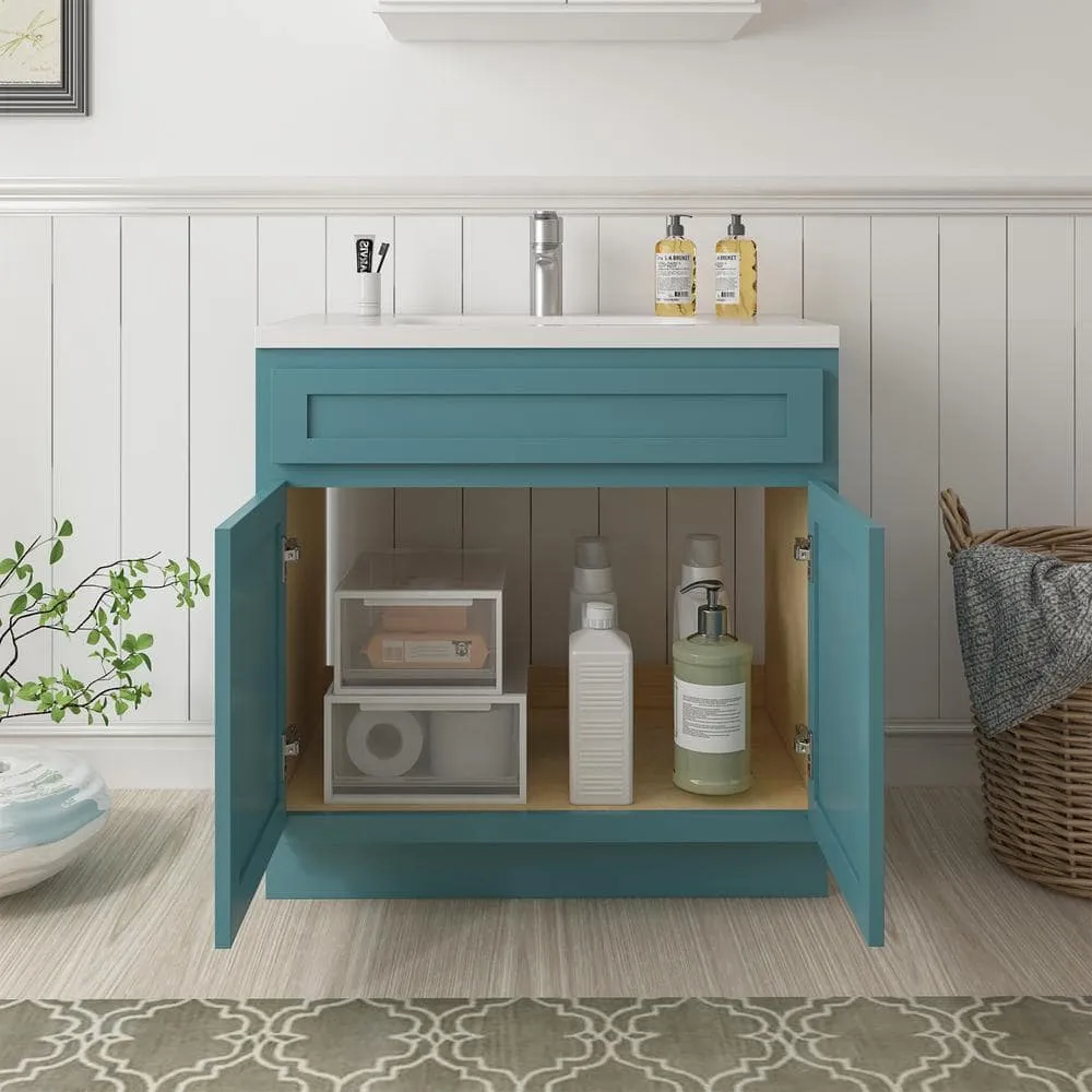 Vanity Art 39 in. W x 21 in. D x 32.5 in. H 2-Doors Bath Vanity Cabinet Only in Sea Green, photo 5 of 5