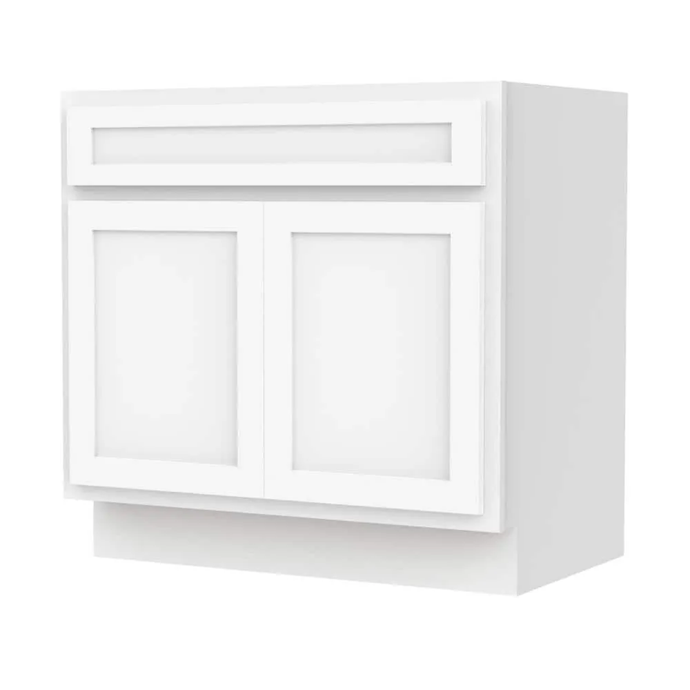 Vanity Art 39 in. W x 21 in. D x 32.5 in. H 2-Doors Bath Vanity Cabinet Only in White, photo 6 of 9