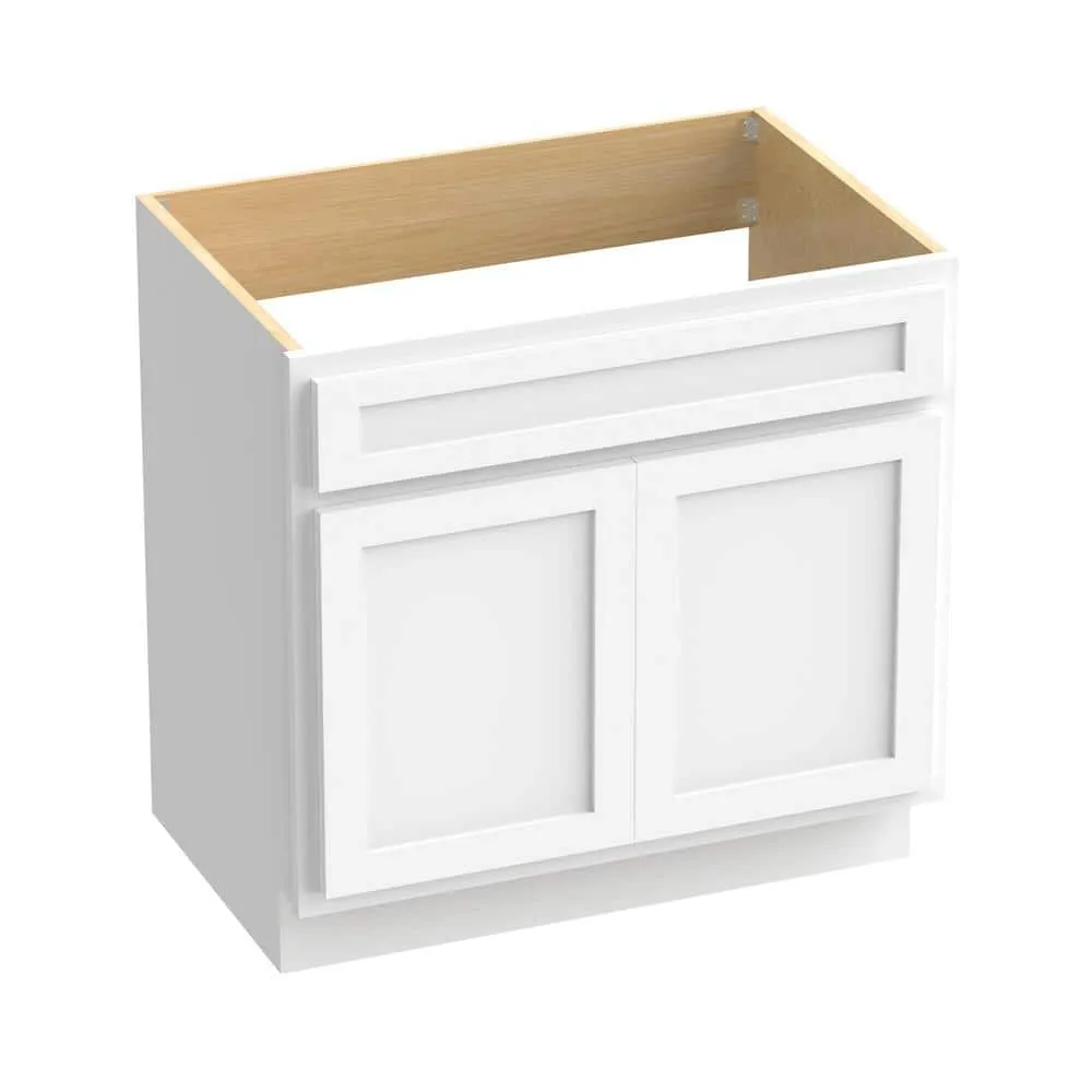 Vanity Art 39 in. W x 21 in. D x 32.5 in. H 2-Doors Bath Vanity Cabinet Only in White, photo 5 of 9