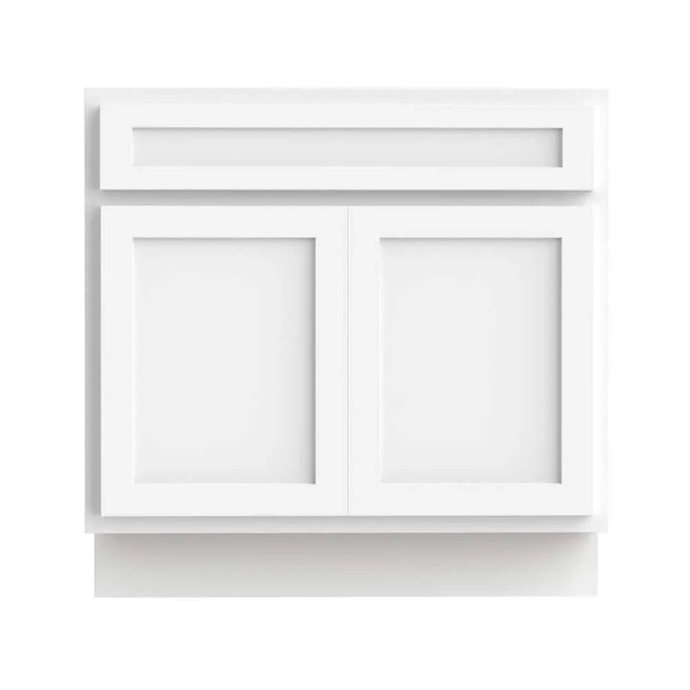 Vanity Art 39 in. W x 21 in. D x 32.5 in. H 2-Doors Bath Vanity Cabinet Only in White, photo 4 of 9