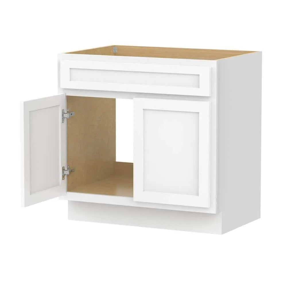 Vanity Art 39 in. W x 21 in. D x 32.5 in. H 2-Doors Bath Vanity Cabinet Only in White, photo 8 of 9