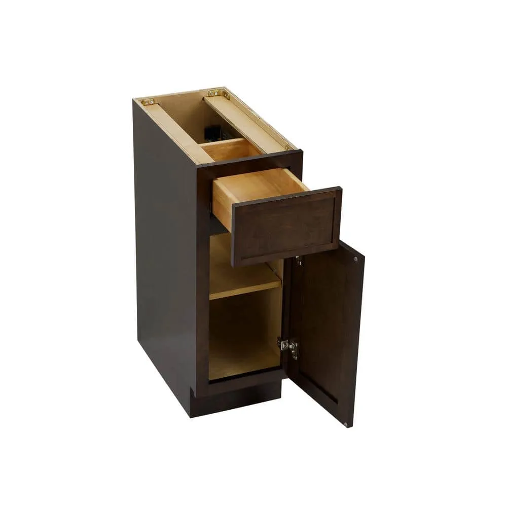 Vanity Art 12 in. W x 21 in. D x 32.5 in. H 1-Drawer Bath Vanity Cabinet Only in Brown, photo 4 of 7