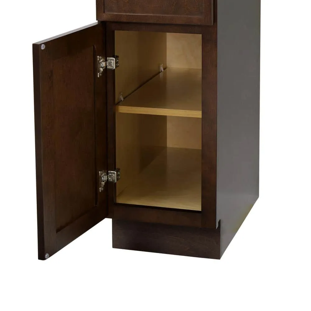 Vanity Art 12 in. W x 21 in. D x 32.5 in. H 1-Drawer Bath Vanity Cabinet Only in Brown, photo 5 of 7
