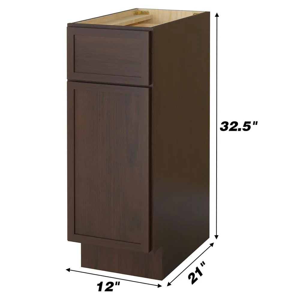 Vanity Art 12 in. W x 21 in. D x 32.5 in. H 1-Drawer Bath Vanity Cabinet Only in Brown, photo 6 of 7