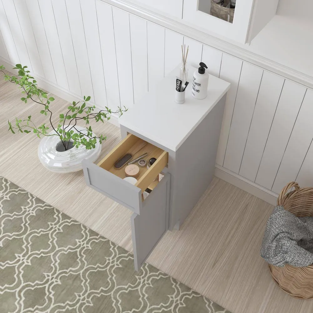 Vanity Art 12 in. W x 21 in. D x 32.5 in. H 1-Drawer Bath Vanity Cabinet Only in Gray, photo 5 of 6