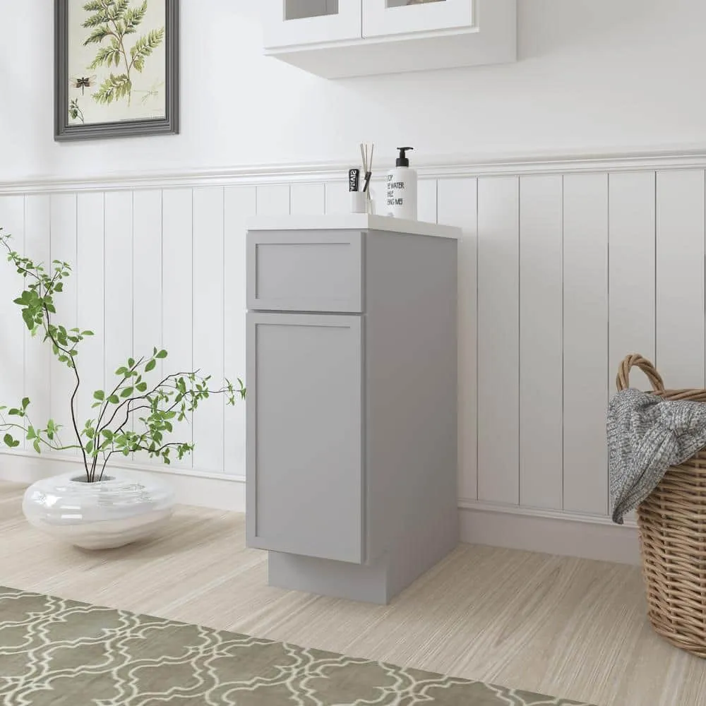 Vanity Art 12 in. W x 21 in. D x 32.5 in. H 1-Drawer Bath Vanity Cabinet Only in Gray, photo 2 of 6