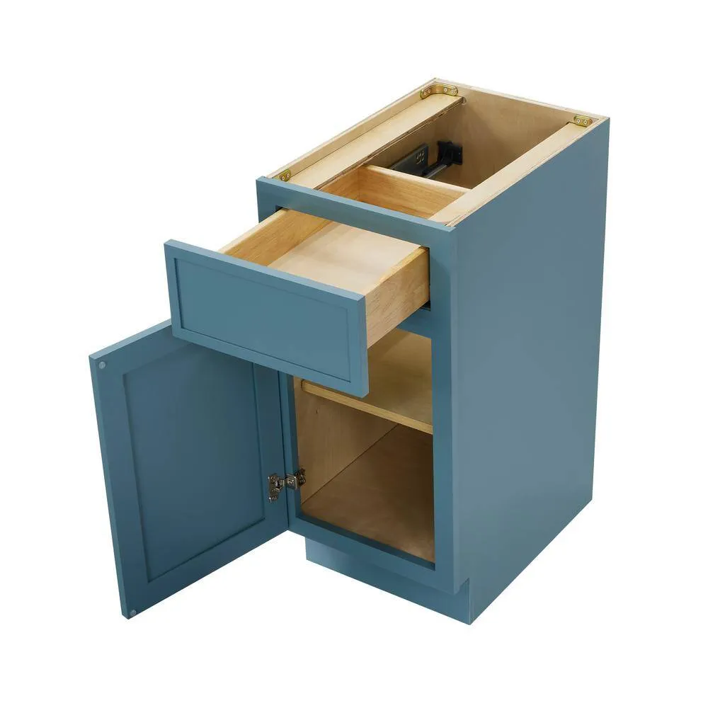 Vanity Art 15 in. W. x 21 in. D x 32.5 in. H 1-Drawer Bath Vanity Cabinet Only in Sea Green, photo 4 of 6