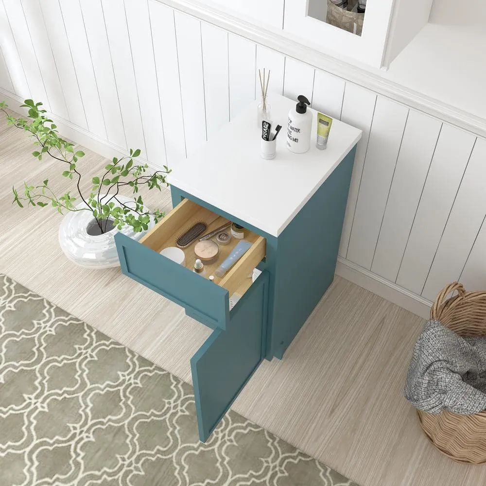 Vanity Art 15 in. W. x 21 in. D x 32.5 in. H 1-Drawer Bath Vanity Cabinet Only in Sea Green, photo 5 of 6