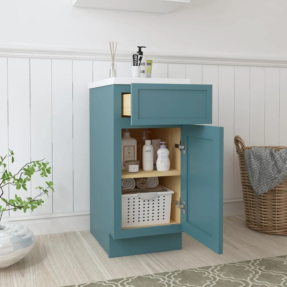 Vanity Art 15 in. W. x 21 in. D x 32.5 in. H 1-Drawer Bath Vanity Cabinet Only in Sea Green, photo 6 of 6