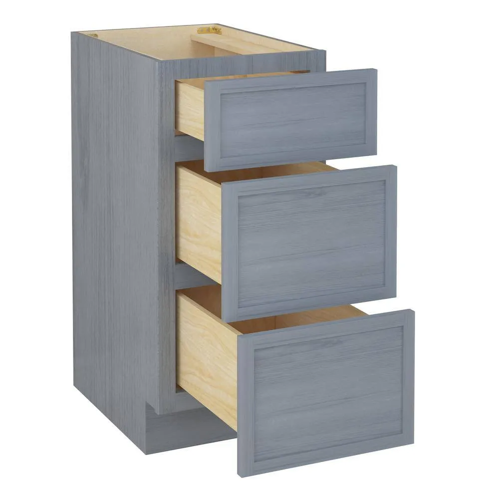 Vanity Art 15 in. W x 21 in. D x 32.5 in. H 3-Drawers Bath Vanity Cabinet Only in Smoky Gray, photo 4 of 5