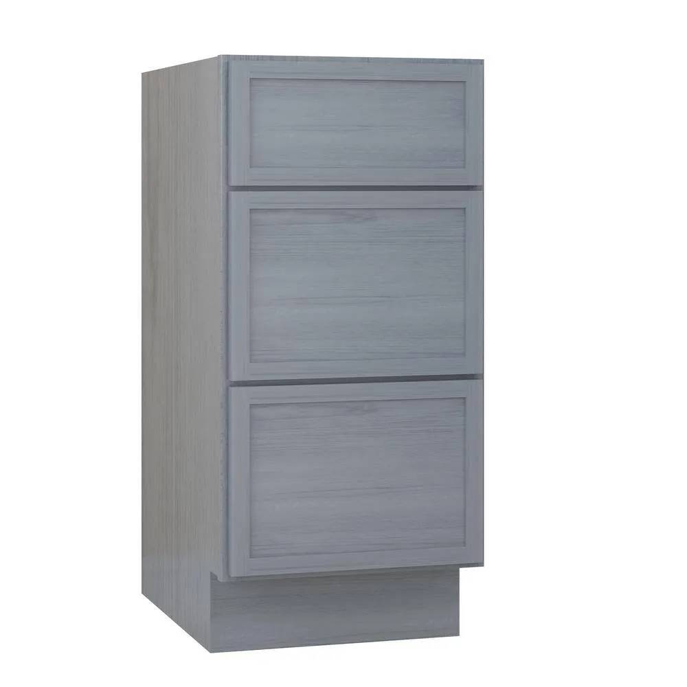 Vanity Art 15 in. W x 21 in. D x 32.5 in. H 3-Drawers Bath Vanity Cabinet Only in Smoky Gray, photo 2 of 5