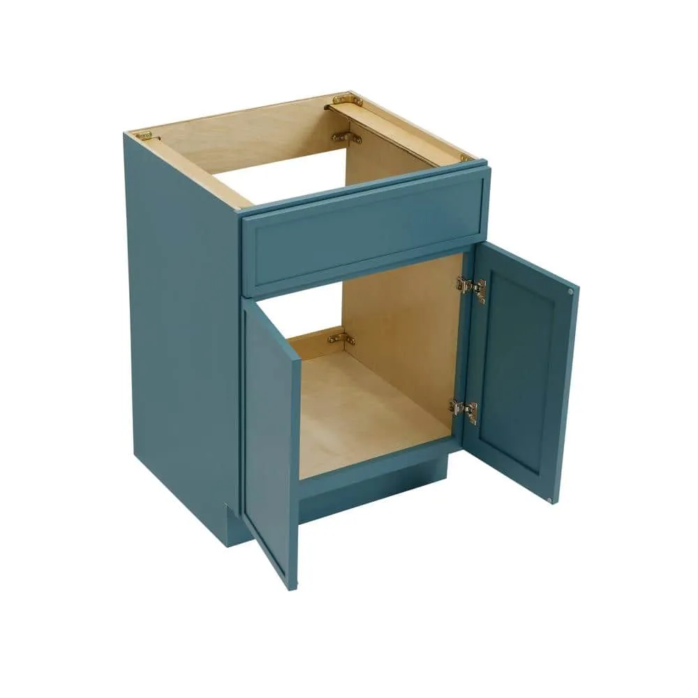 Vanity Art 24 in. W x 21 in. D x 32.5 in. H 2-Doors Bath Vanity Cabinet without Top in Sea Green, photo 4 of 7