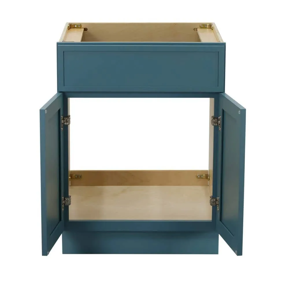 Vanity Art 24 in. W x 21 in. D x 32.5 in. H 2-Doors Bath Vanity Cabinet without Top in Sea Green, photo 5 of 7