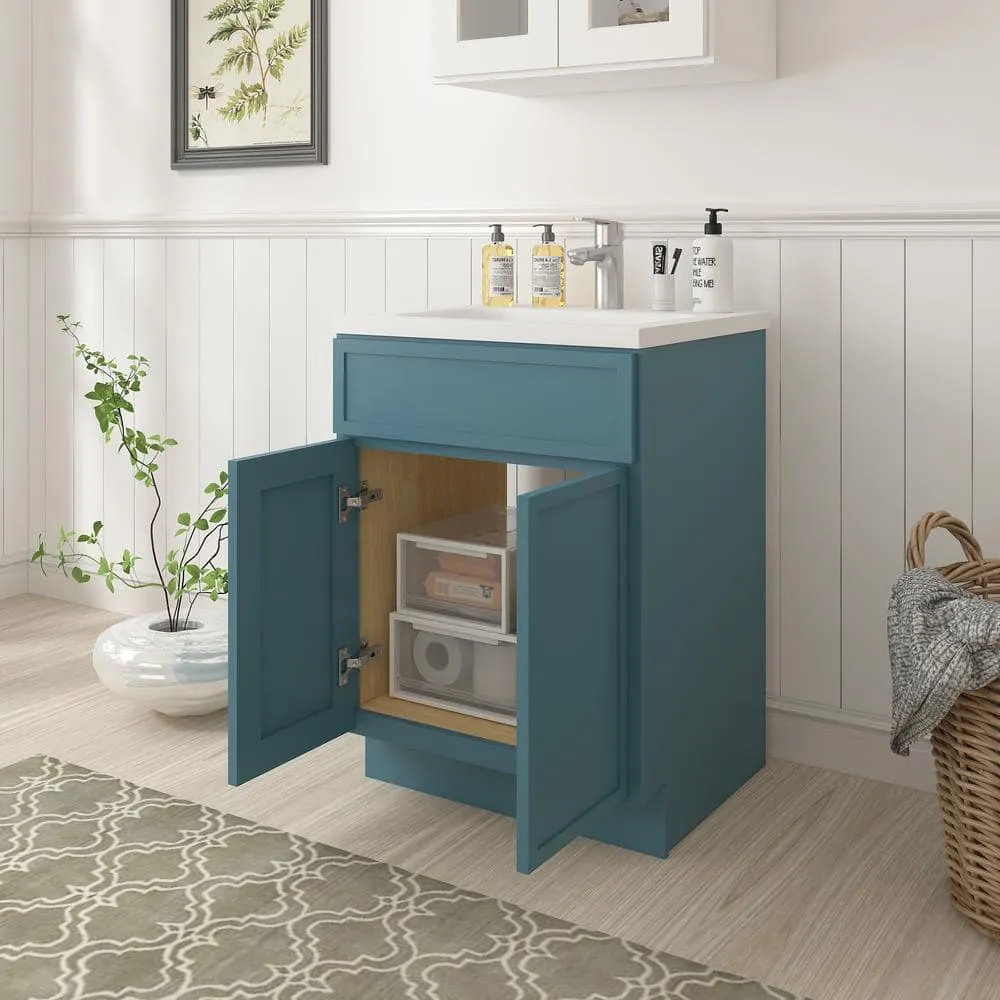 Vanity Art 24 in. W x 21 in. D x 32.5 in. H 2-Doors Bath Vanity Cabinet without Top in Sea Green, photo 7 of 7