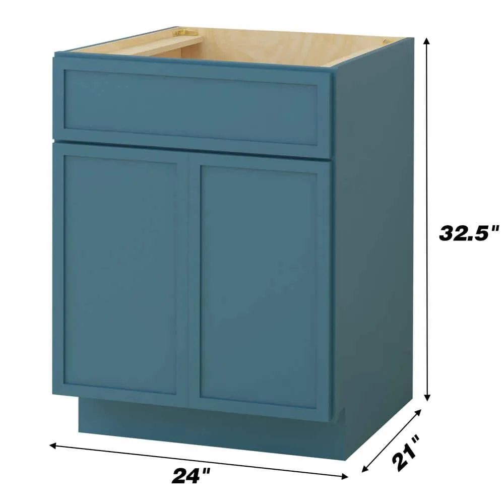 Vanity Art 24 in. W x 21 in. D x 32.5 in. H 2-Doors Bath Vanity Cabinet without Top in Sea Green, photo 2 of 7