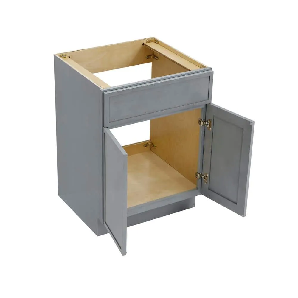 Vanity Art 24 in. W x 21 in. D x 32.5 in. H 2-Doors Bath Vanity Cabinet without Top in Smoky Gray, photo 4 of 7