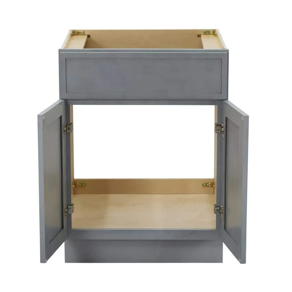 Vanity Art 24 in. W x 21 in. D x 32.5 in. H 2-Doors Bath Vanity Cabinet without Top in Smoky Gray, photo 5 of 7