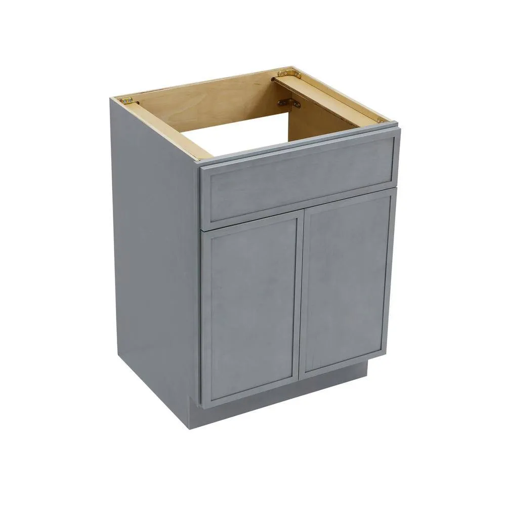 Vanity Art 24 in. W x 21 in. D x 32.5 in. H 2-Doors Bath Vanity Cabinet without Top in Smoky Gray, photo 3 of 7