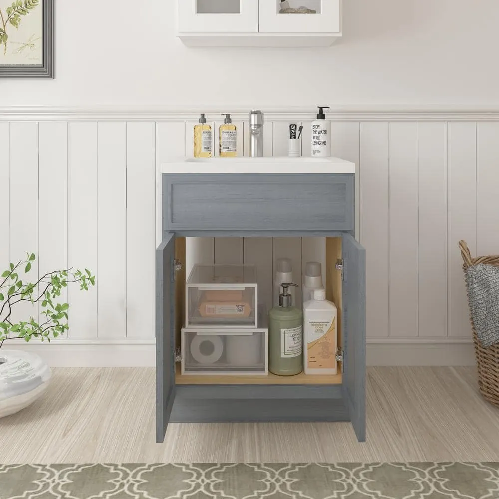 Vanity Art 24 in. W x 21 in. D x 32.5 in. H 2-Doors Bath Vanity Cabinet without Top in Smoky Gray, photo 7 of 7
