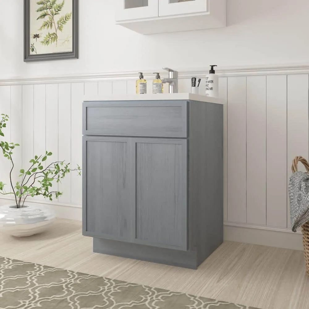 Vanity Art 24 in. W x 21 in. D x 32.5 in. H 2-Doors Bath Vanity Cabinet without Top in Smoky Gray, photo 6 of 7