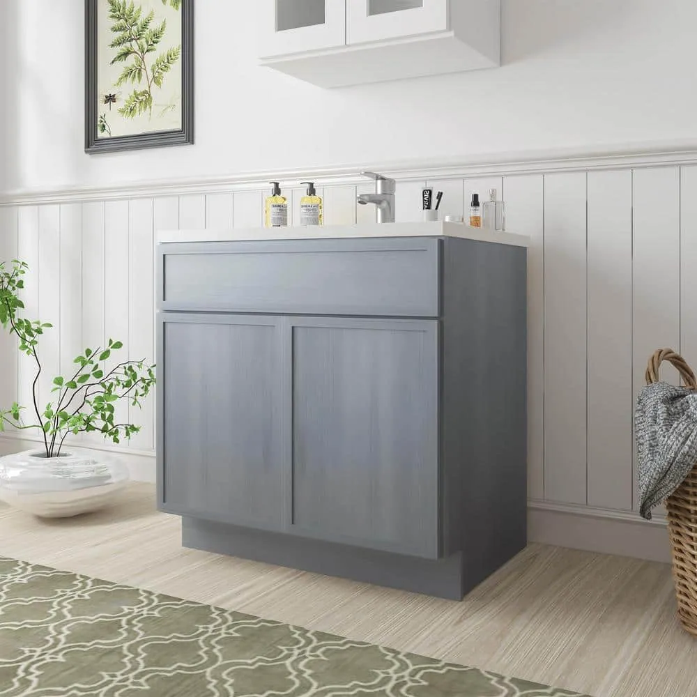 Vanity Art 30 in. W x 21 in. D x 32.5 in. H 2-Doors Bath Vanity Cabinet without Top in Smoky Gray, photo 8 of 8