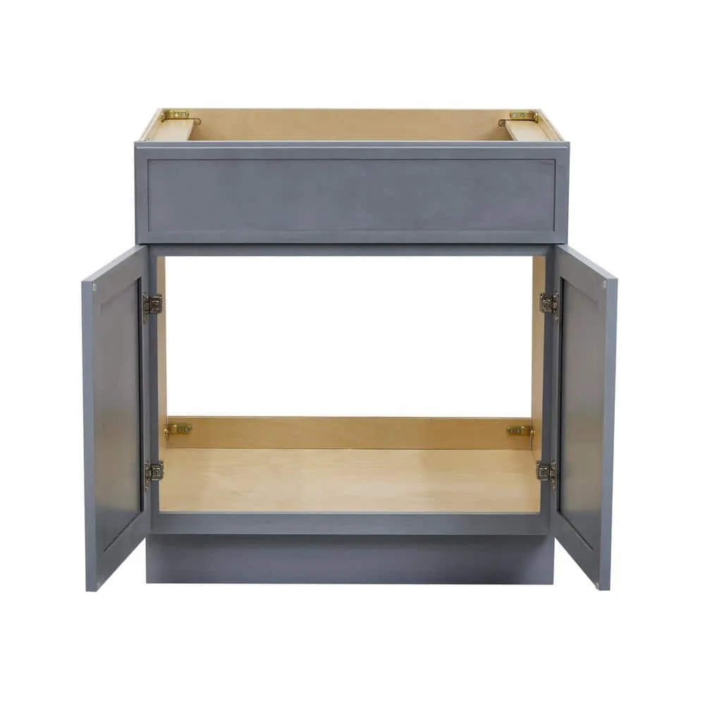 Vanity Art 30 in. W x 21 in. D x 32.5 in. H 2-Doors Bath Vanity Cabinet without Top in Smoky Gray, photo 5 of 8
