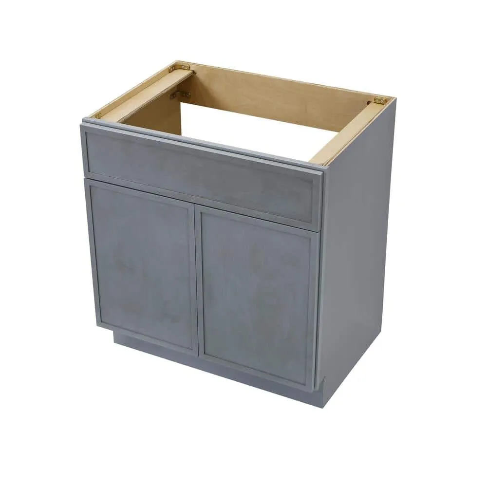 Vanity Art 30 in. W x 21 in. D x 32.5 in. H 2-Doors Bath Vanity Cabinet without Top in Smoky Gray, photo 3 of 8