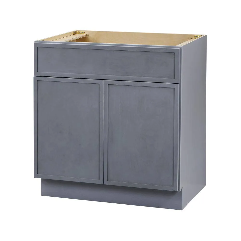 Vanity Art 30 in. W x 21 in. D x 32.5 in. H 2-Doors Bath Vanity Cabinet without Top in Smoky Gray, photo 2 of 8