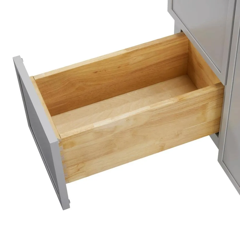 Vanity Art 36 in. W x 21 in. D x 32.5 in. H 2-Left Drawers Bath Vanity Cabinet without Top in Gray, photo 7 of 8