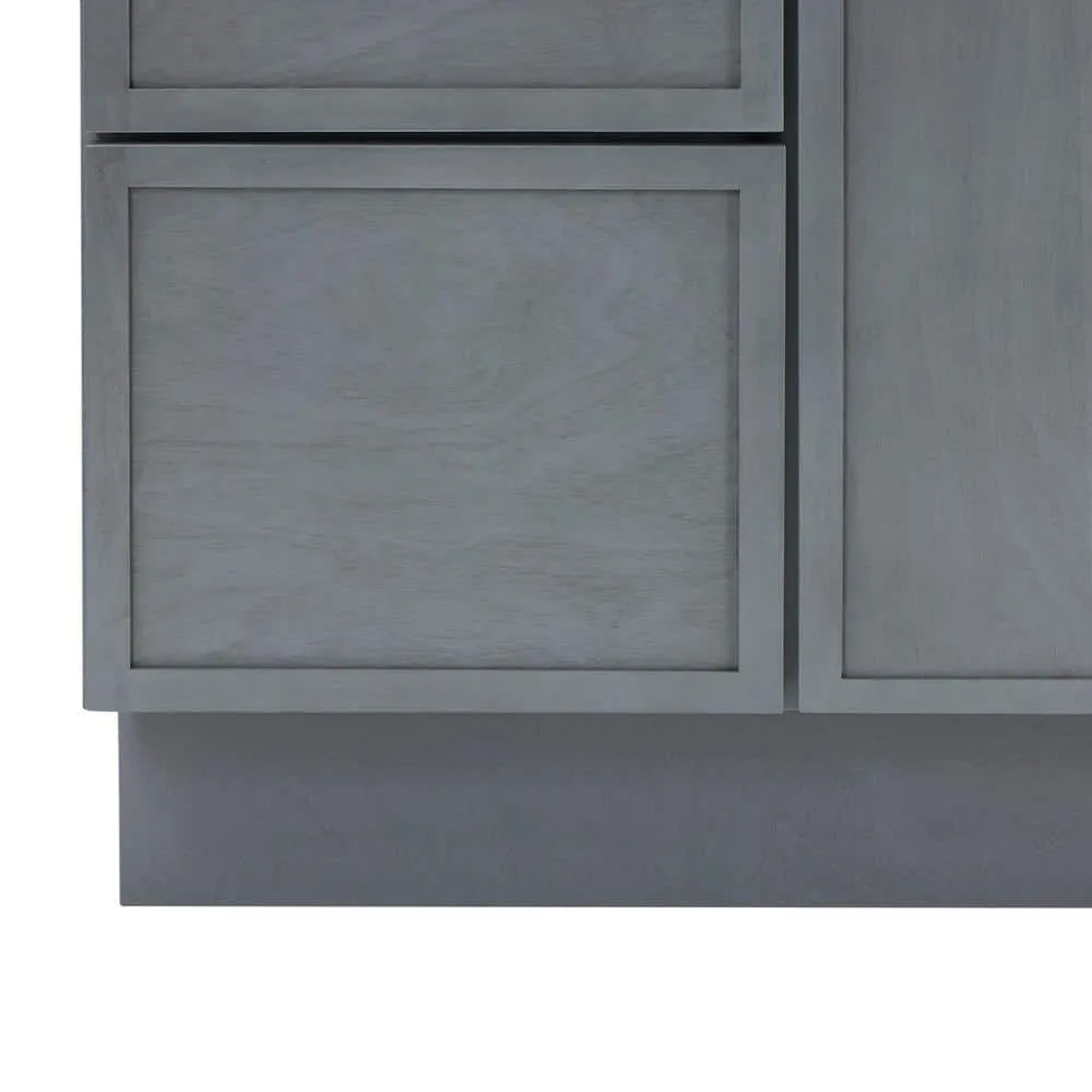Vanity Art 36 in. W. x 21 in. D x 32.5 in. H 2-Left Drawers Bath Vanity Cabinet without Top in Smoky Gray, photo 4 of 8
