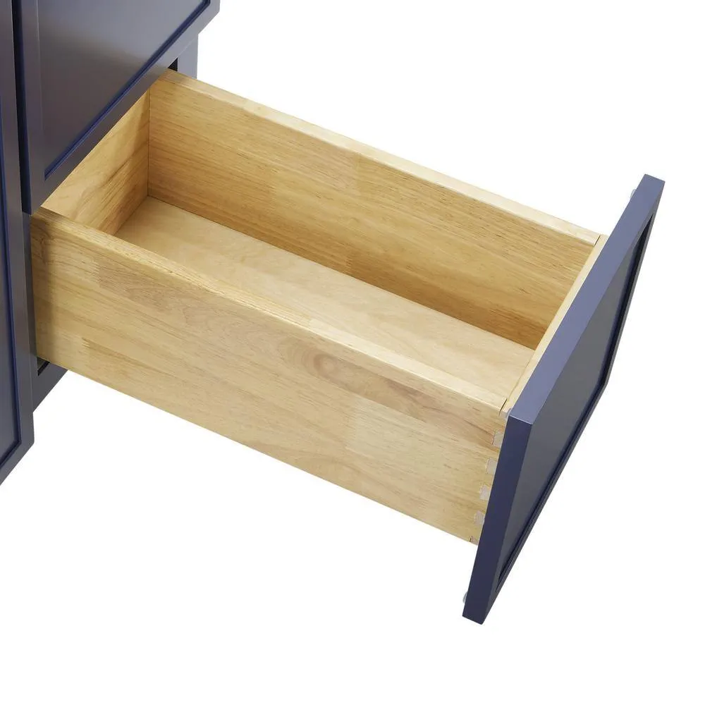 Vanity Art 36 in. W x 21 in. D x 32.5 in. H 2-Right Drawers Bath Vanity Cabinet without Top in Blue, photo 9 of 9