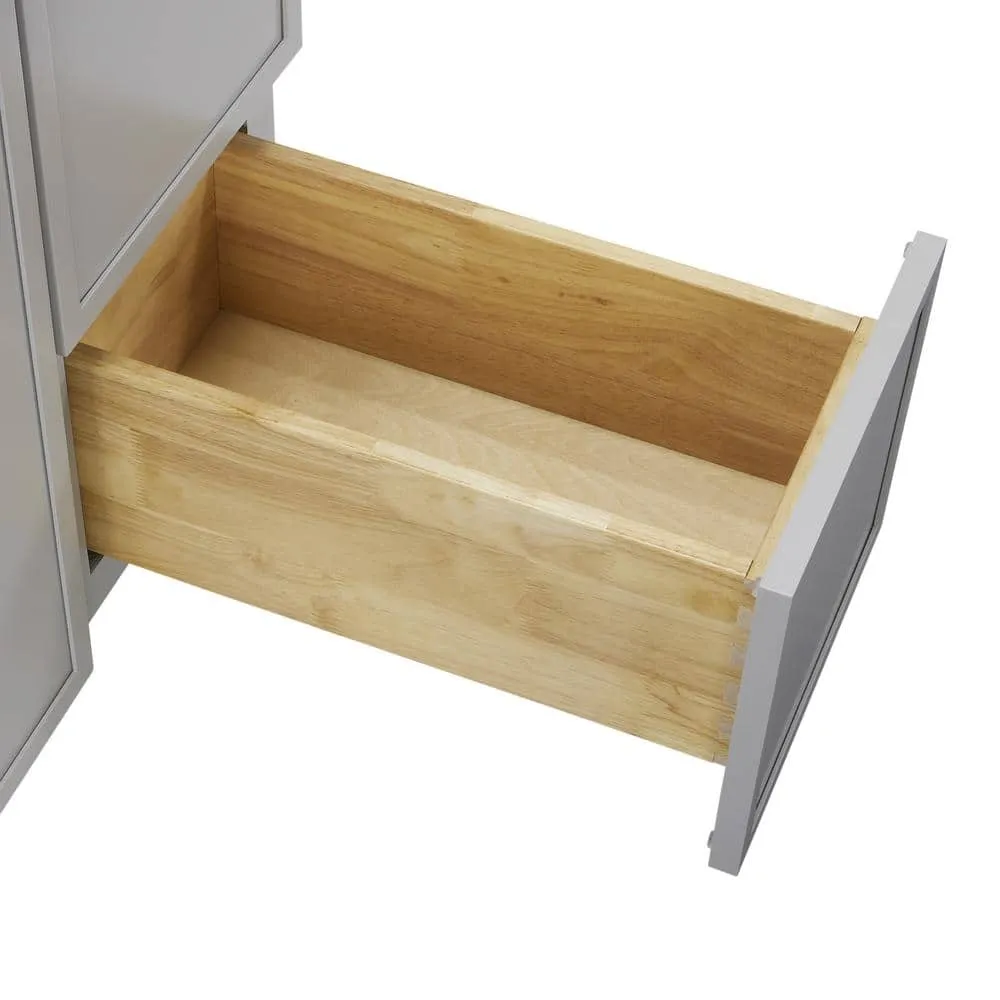 Vanity Art 36 in. W x 21 in. D x 32.5 in. H 2-Right Drawers Bath Vanity Cabinet without Top in Gray, photo 8 of 9