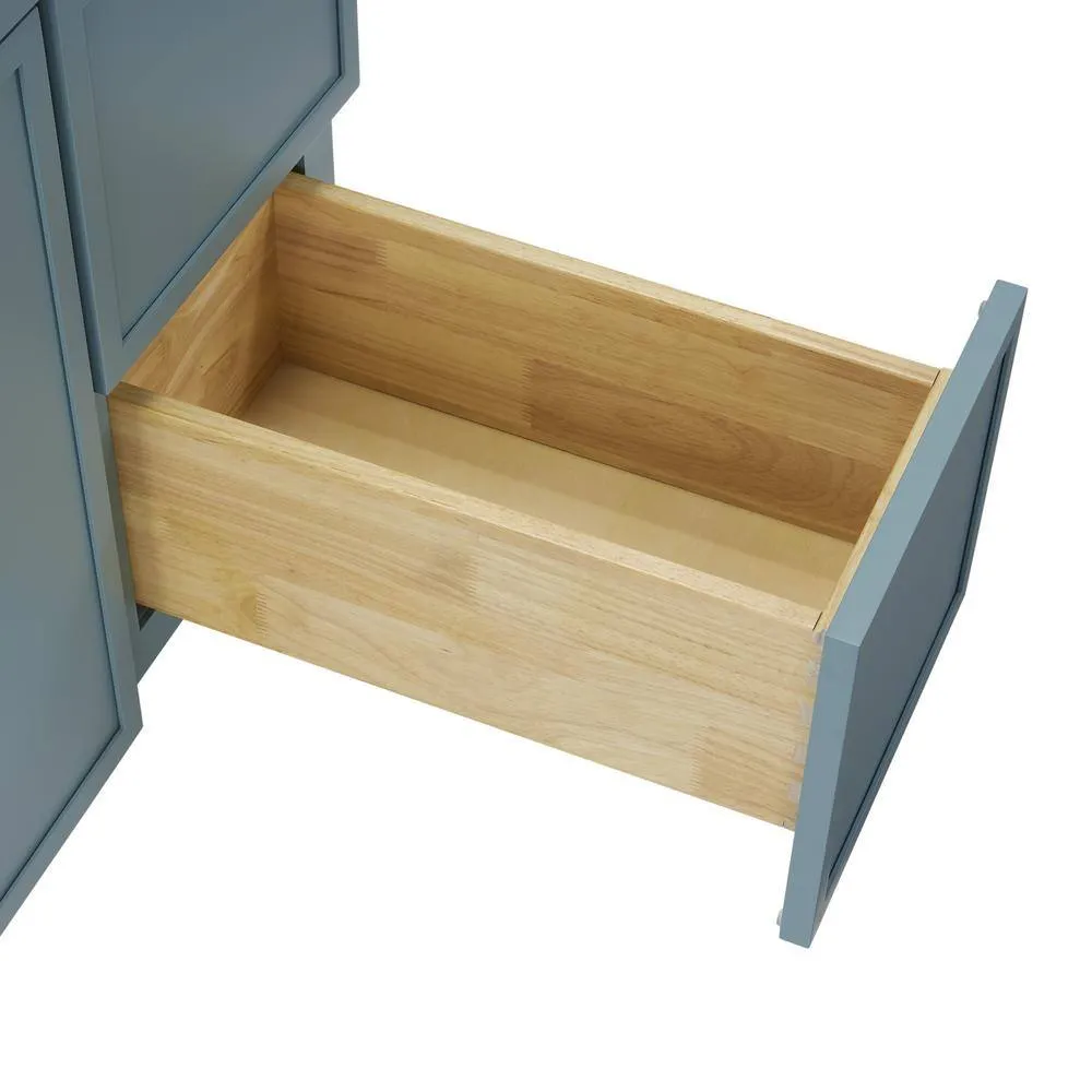 Vanity Art 36 in. W x 21 in. D x 32.5 in. H 2-Right-Drawers Bath Vanity Cabinet without Top in Sea Green, photo 7 of 9