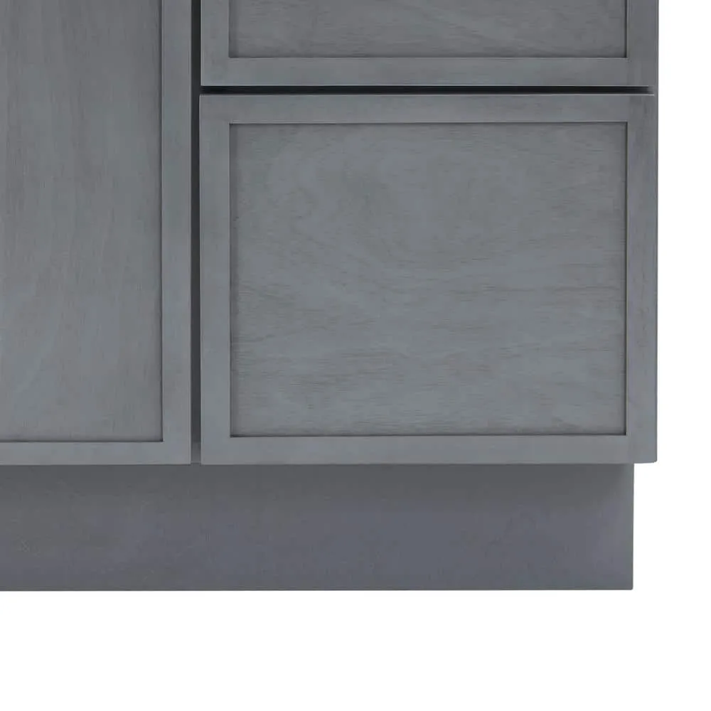 Vanity Art 36 in. W x 21 in. D x 32.5 in. H 2-Right Drawers Bath Vanity Cabinet without Top in Smoky Gray, photo 5 of 9