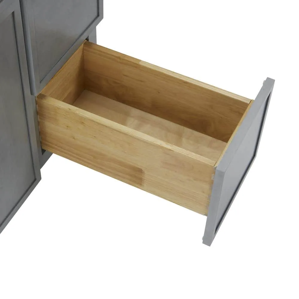 Vanity Art 36 in. W x 21 in. D x 32.5 in. H 2-Right Drawers Bath Vanity Cabinet without Top in Smoky Gray, photo 8 of 9