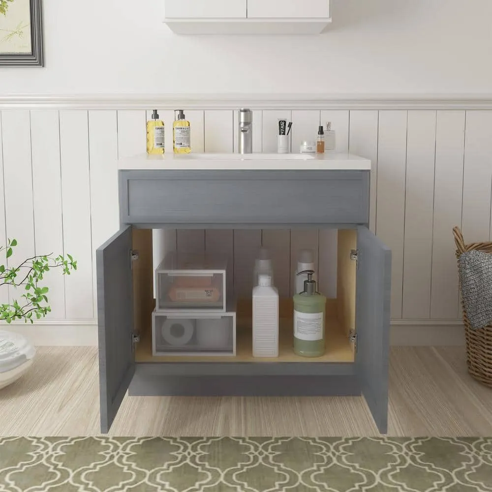 Vanity Art 36 in. W. x 21 in. D x 32.5 in. H 2-Doors Bath Vanity Cabinet without Top in Smoky Gray, photo 5 of 6