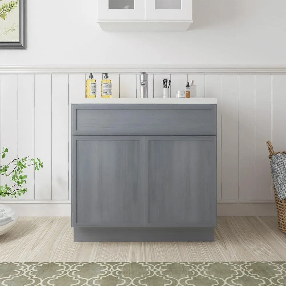 Vanity Art 36 in. W. x 21 in. D x 32.5 in. H 2-Doors Bath Vanity Cabinet without Top in Smoky Gray, photo 6 of 6
