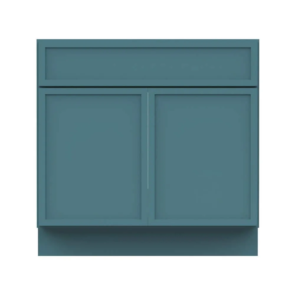 Vanity Art 39 in. W x 21 in. D x 32.5 in. H 2-Doors Bath Vanity Cabinet without Top in Sea Green, photo 4 of 7