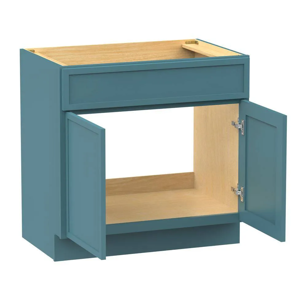 Vanity Art 39 in. W x 21 in. D x 32.5 in. H 2-Doors Bath Vanity Cabinet without Top in Sea Green, photo 3 of 7