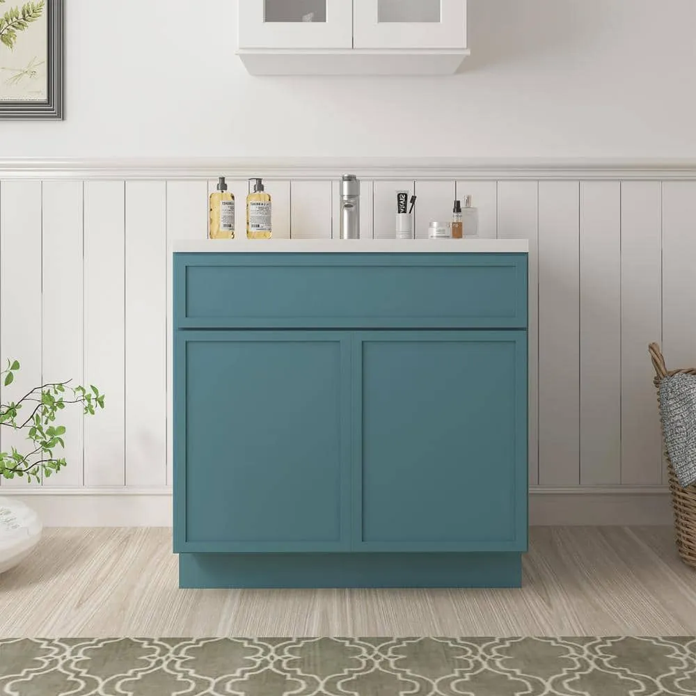 Vanity Art 39 in. W x 21 in. D x 32.5 in. H 2-Doors Bath Vanity Cabinet without Top in Sea Green, photo 7 of 7