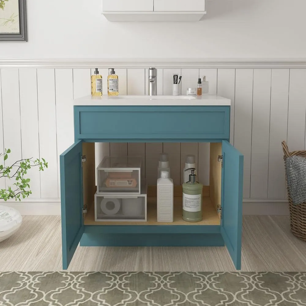 Vanity Art 39 in. W x 21 in. D x 32.5 in. H 2-Doors Bath Vanity Cabinet without Top in Sea Green, photo 6 of 7